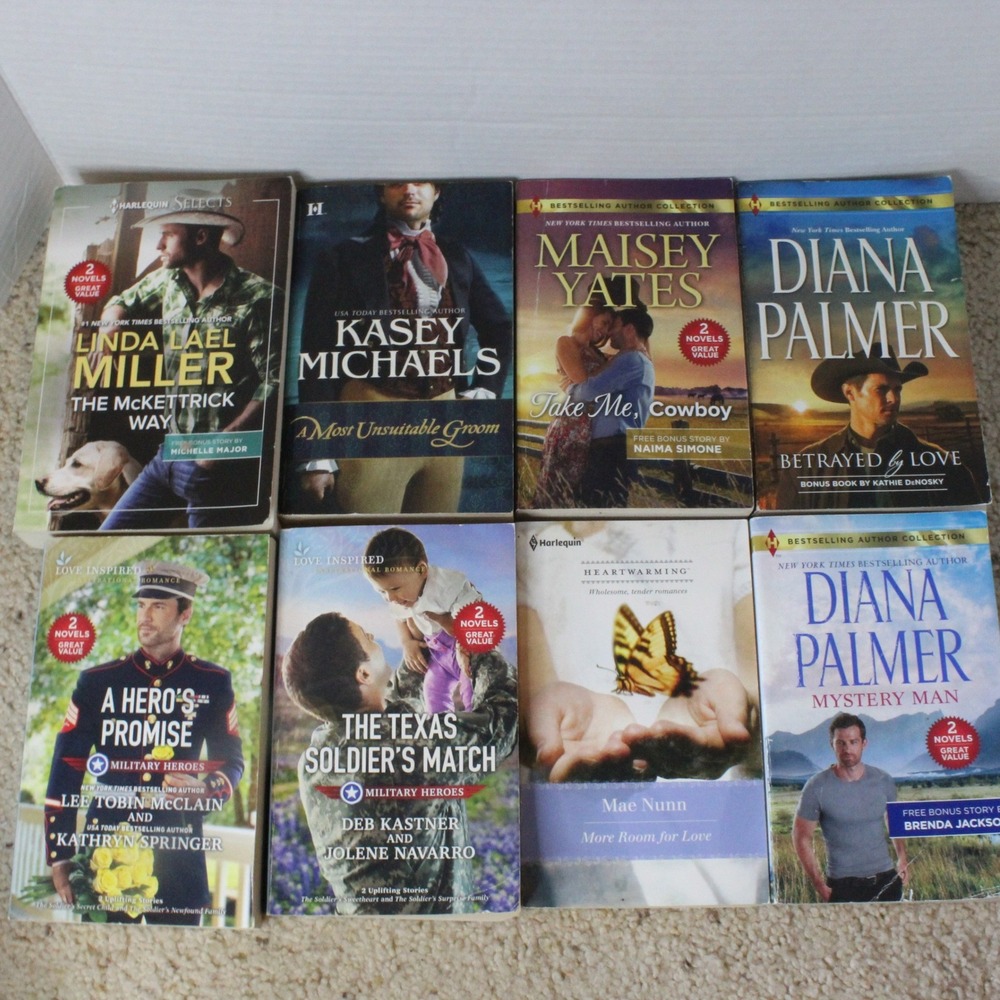 Harlequin Romance Books Lot 8 Diana Palmer Linda Lael Miller Cowboy Military Mix